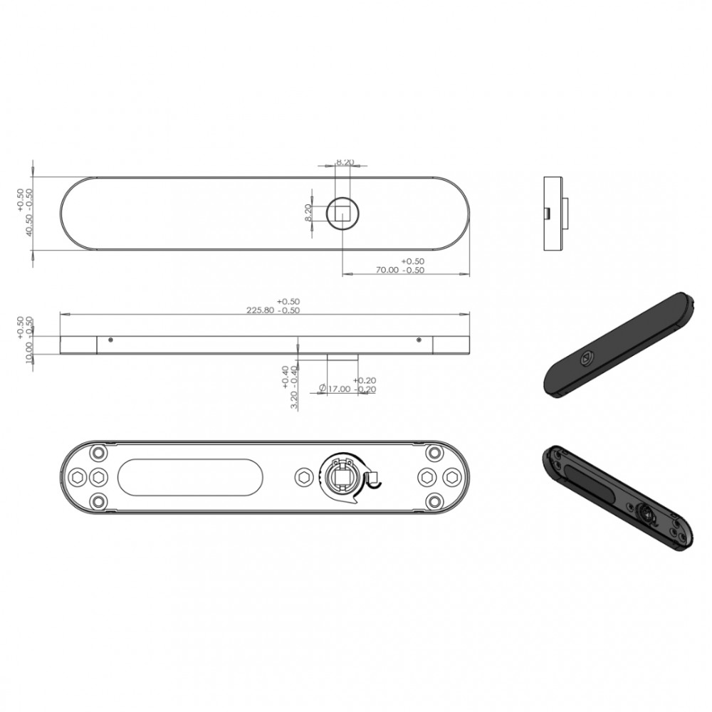 Differnz Amsterdam deurkruk ovaal schild - blind