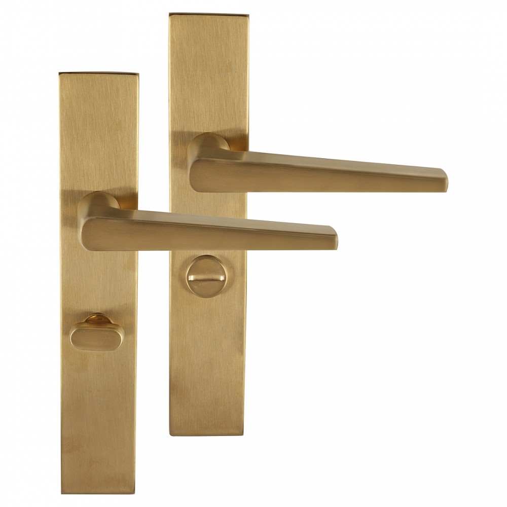 Differnz Rotterdam deurkruk vierkant schild - WC 63 mm goud