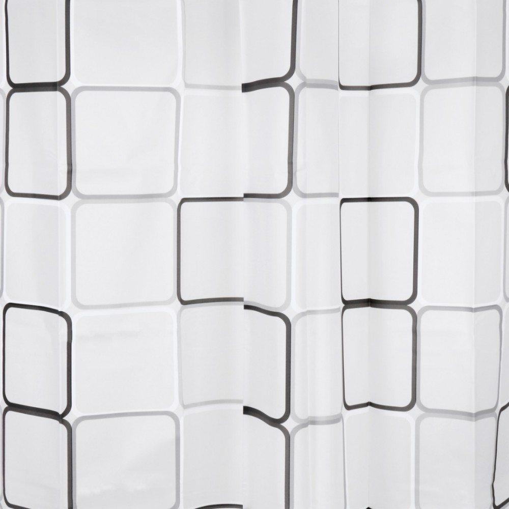 Differnz Cubi douchegordijn 100% PEVA, waterdicht 180 x 200 cm zwart