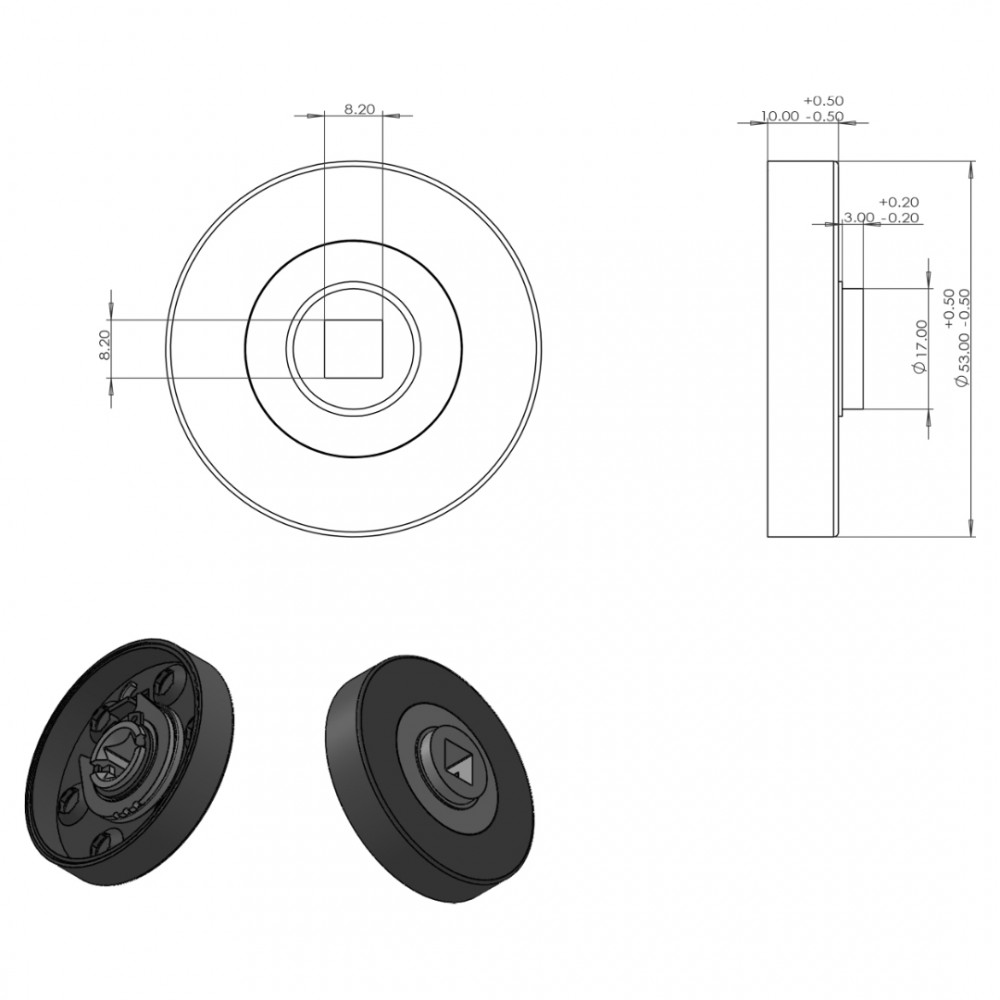 Differnz Amsterdam deurkruk rond rozet - blind