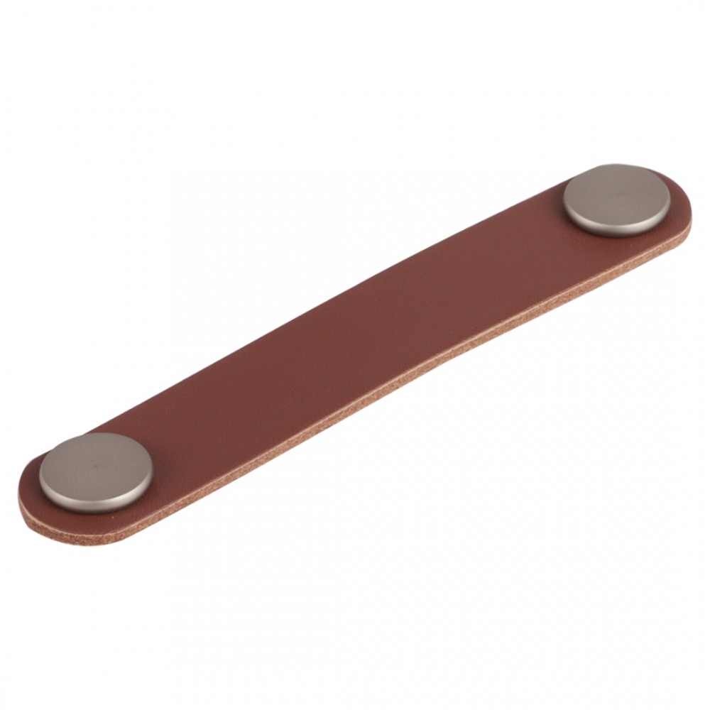 Differnz meubelgreep 96 mm - leer - cognac bruin