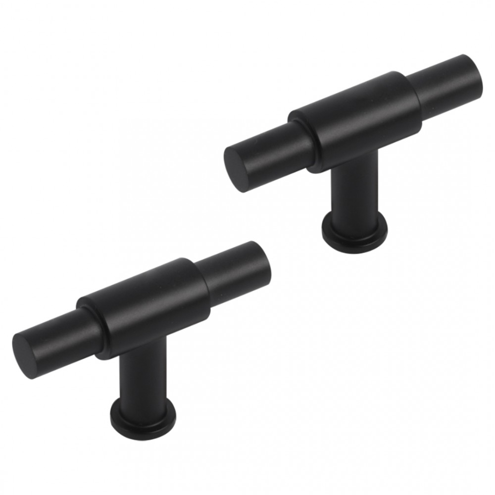 Differnz knop t-model - 56 mm - mat zwart