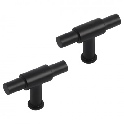 Differnz knop t-model - 56 mm - mat zwart