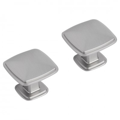 Differnz knop vierkant - 25 mm - mat chroom