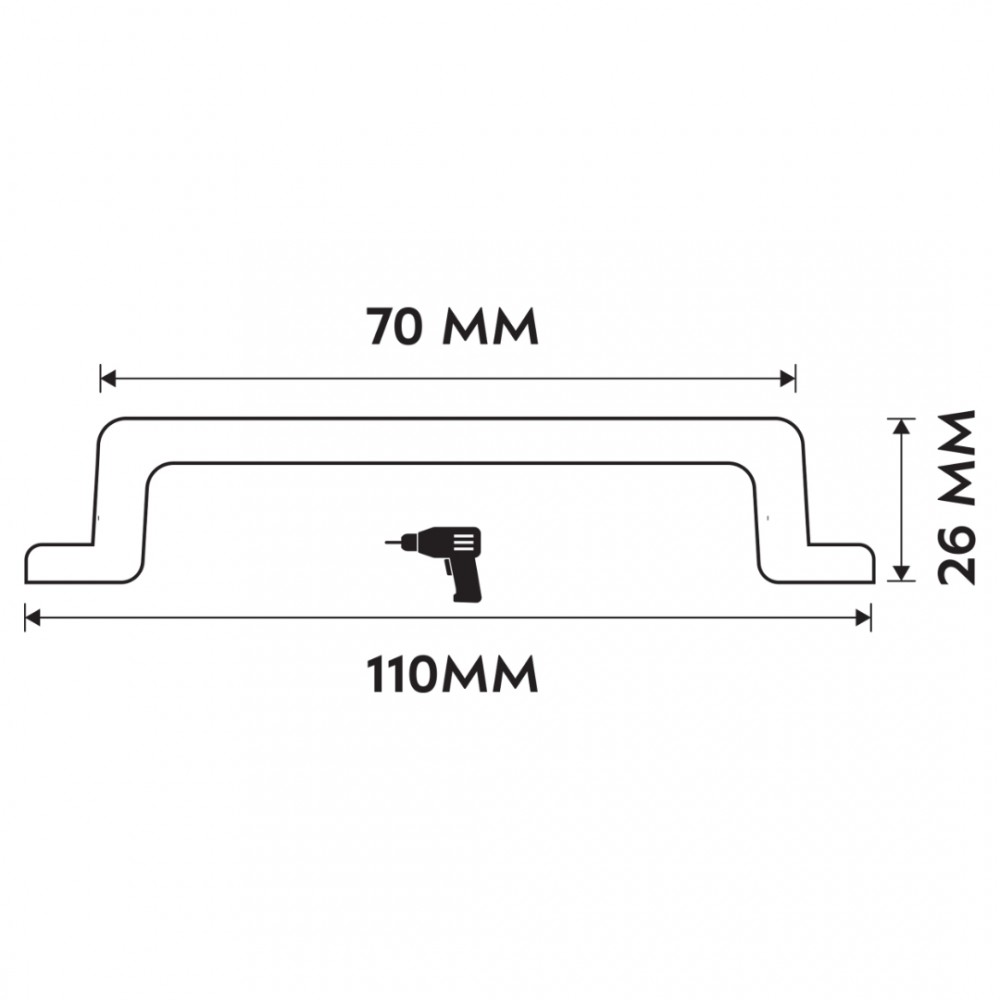 Differnz meubelgreep recht - 110 mm - mat chroom