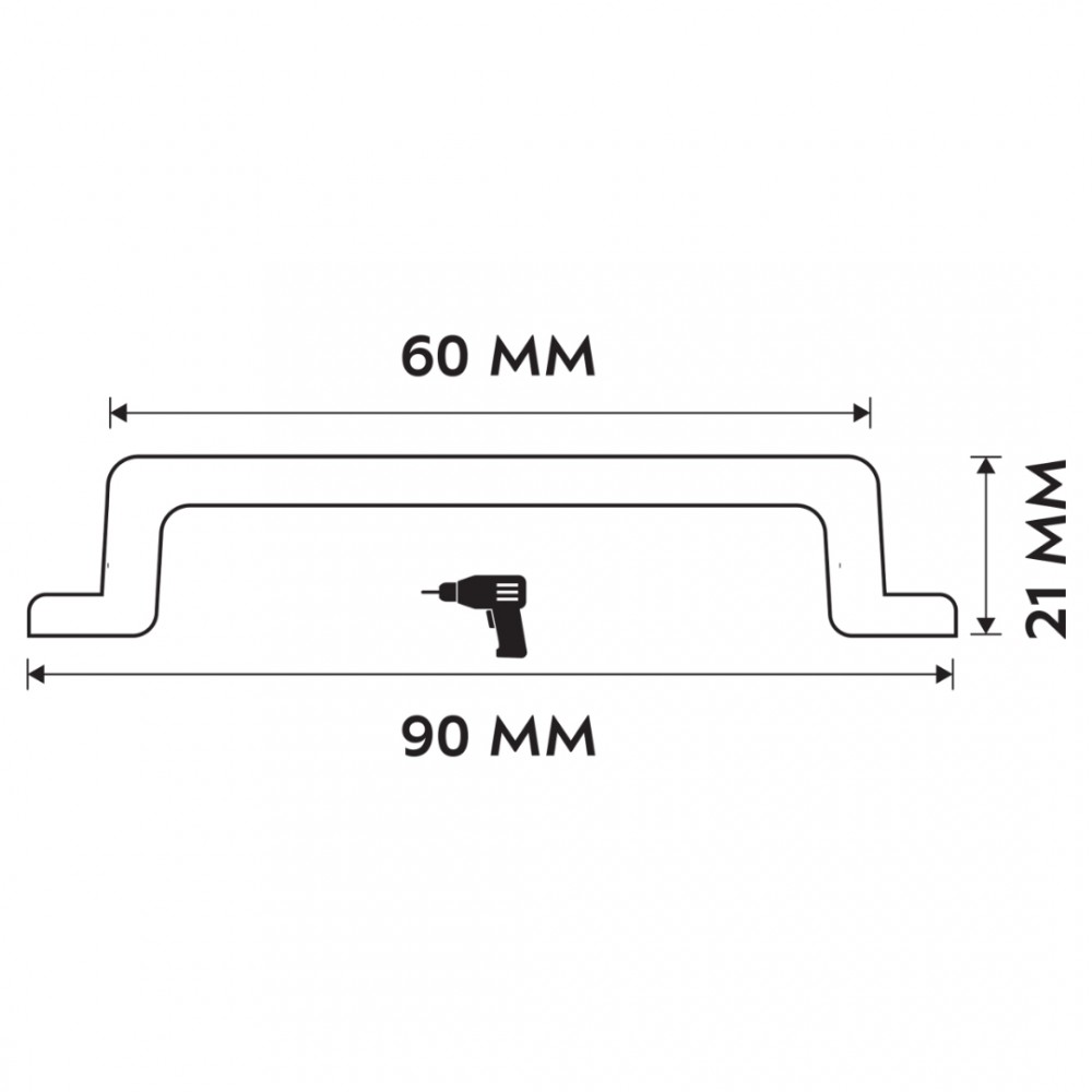 Differnz meubelgreep recht 90 mm