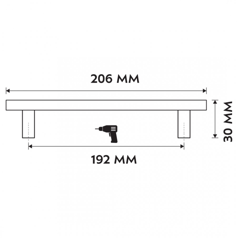 Differnz Tilburg meubelgreep 192 mm - mat chroom