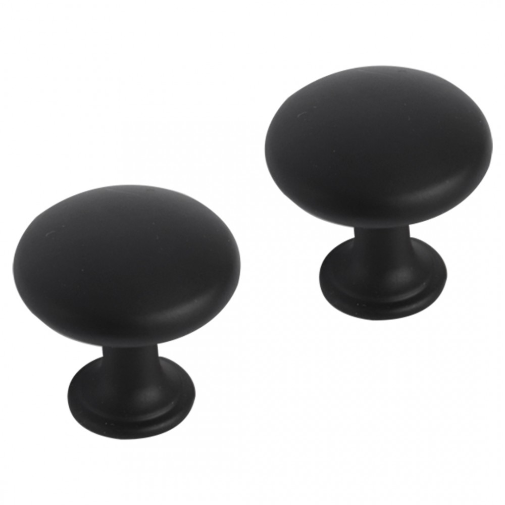 Differnz knop rond - bol - 30 mm - mat zwart