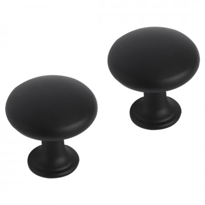 Differnz knop rond - bol - 30 mm - mat zwart