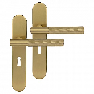 Differnz Utrecht deurkruk ovaal schild - sleutel 56 mm goud