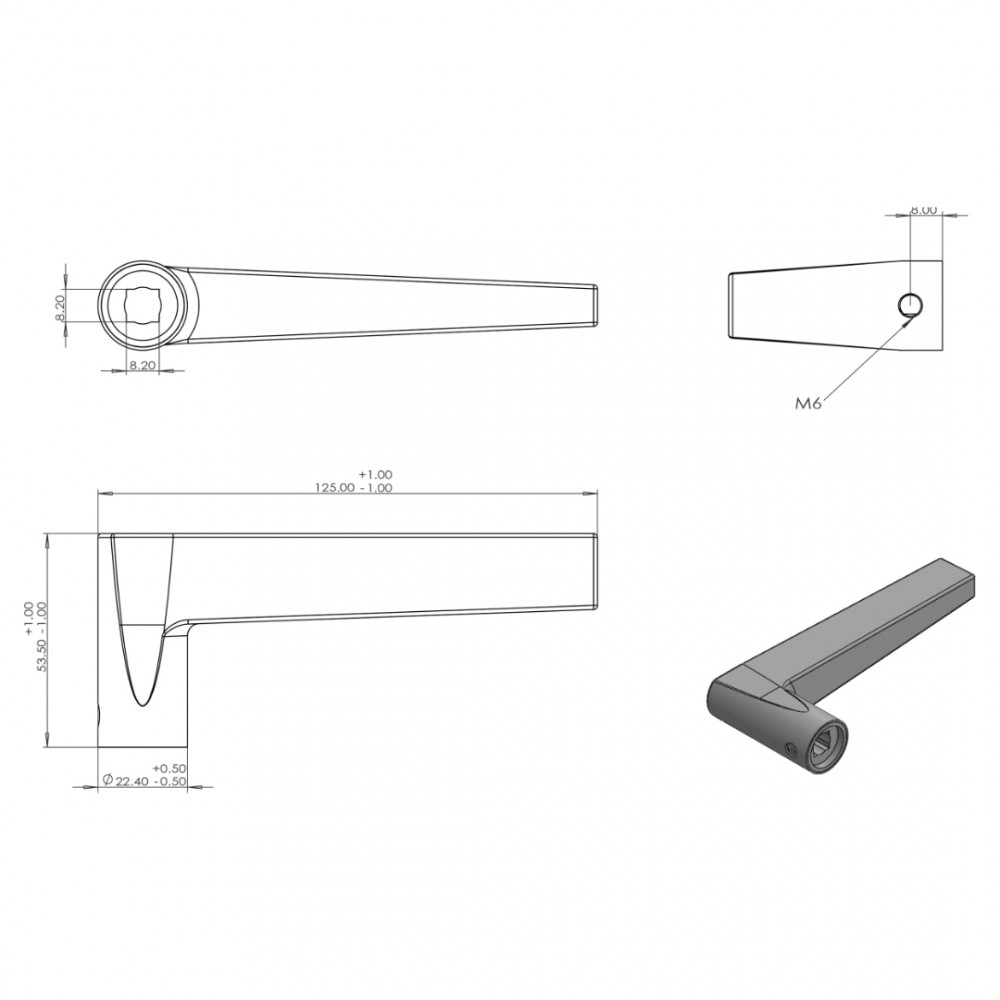 Differnz Rotterdam deurkruk vierkant schild - sleutel 56 mm