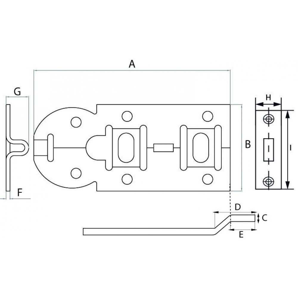 Dulimex Rolschuif met bocht 140 mm verzinkt