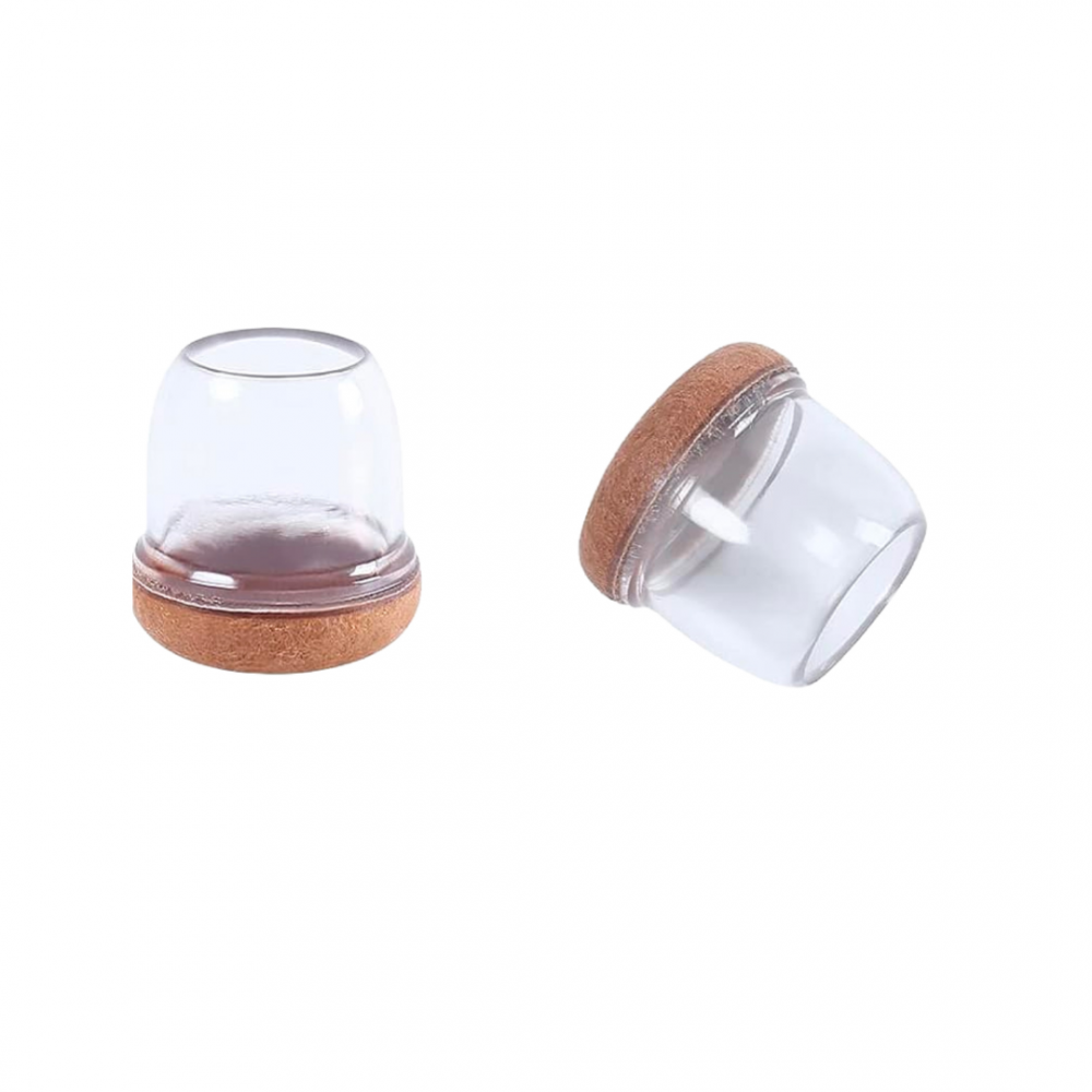 Flooq stoelpootdop met vilt fien rond 19 tot 25 mm transparant 8 st.