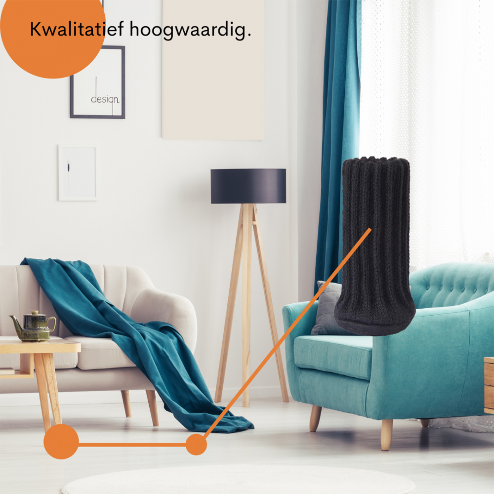 Flooq stoelpootdop met vilt felice sok licht schuin 20 tot 50 mm zwart 8 st.