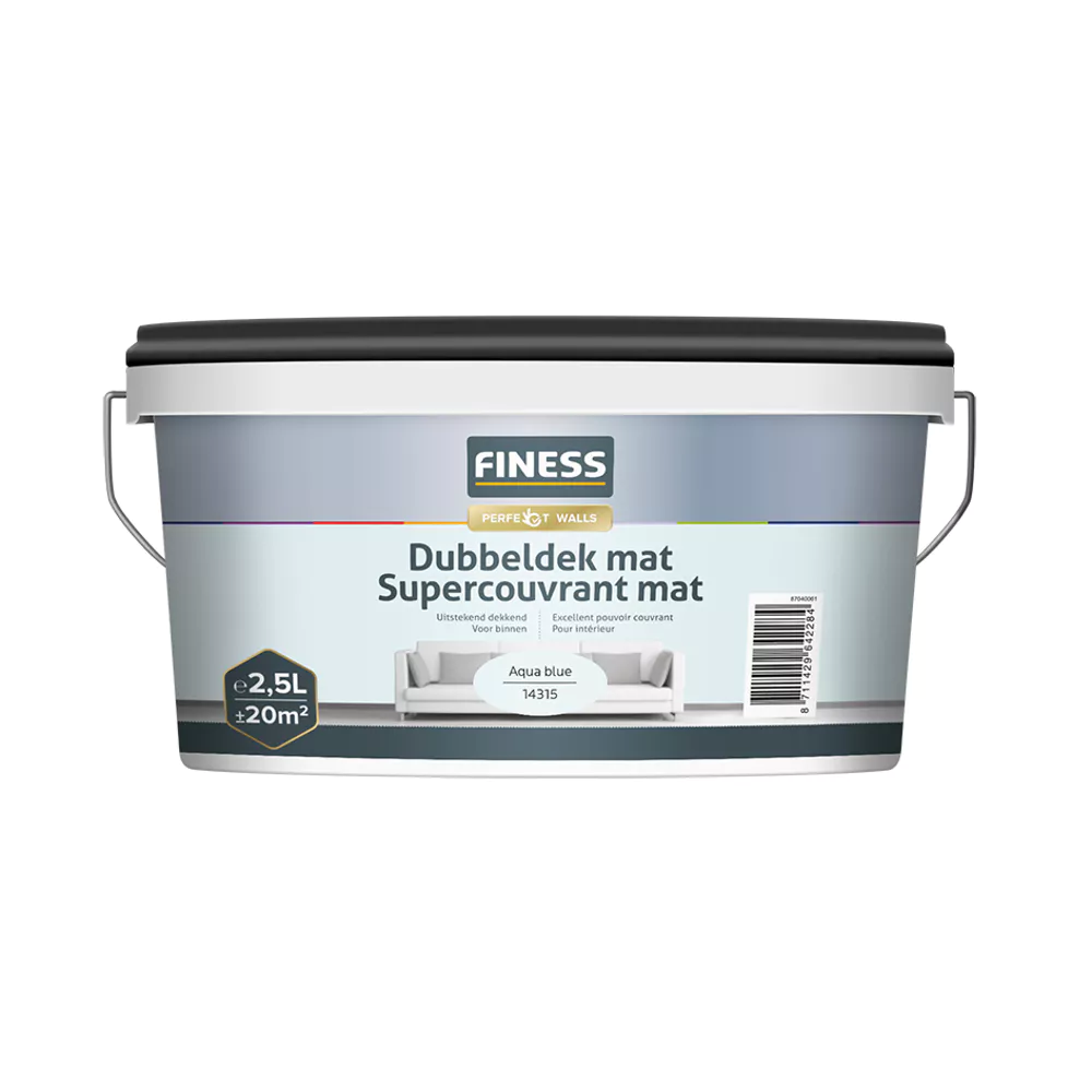 Finess Dubbeldek Mat 2.5 Liter Aqua Blue