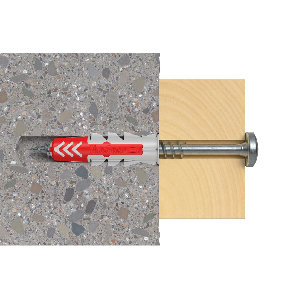 Fischer DuoPower nylonplug 6x50mm S met schroef 50 stuks Fischer DuoPower nylonplug 6x50mm S met schroef 50 stuks