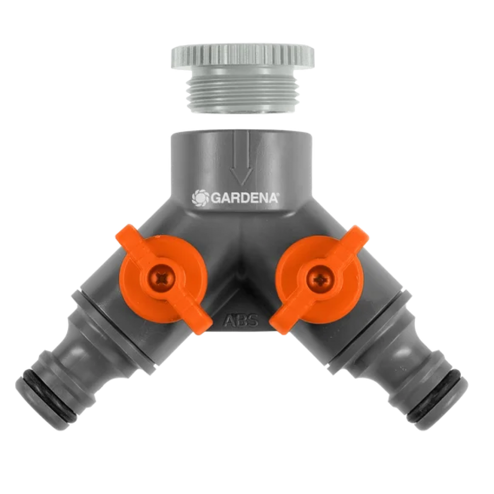 Gardena 2-wegventiel  26,5 mm (G 3/4') en 21 mm (G 1/2') met adapter