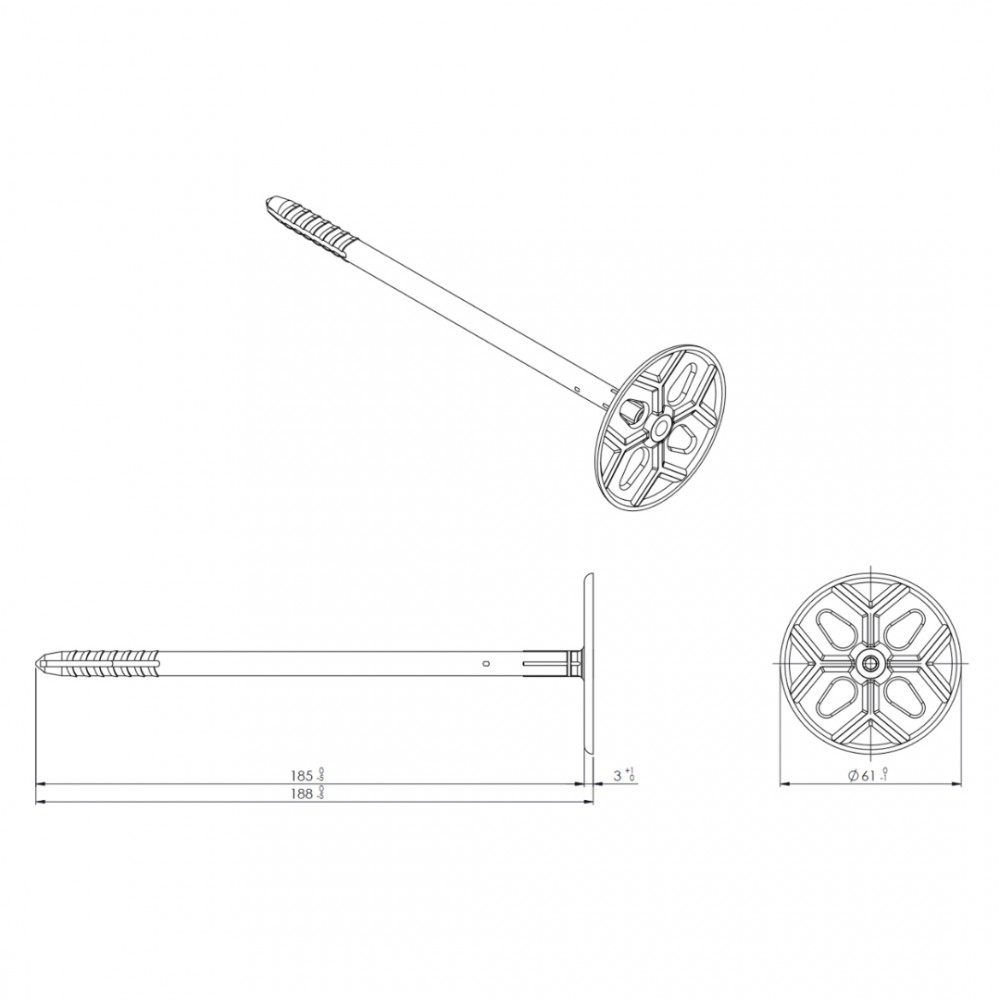 GB Uni-Flexplug 8x180mm Dikte 120-140mm 250 stuks      