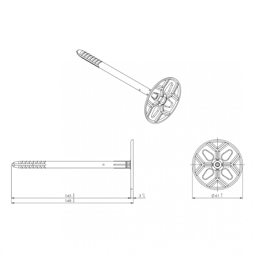 GB Uni-Flexplug 8x140mm Dikte 80-100mm 250 stuks