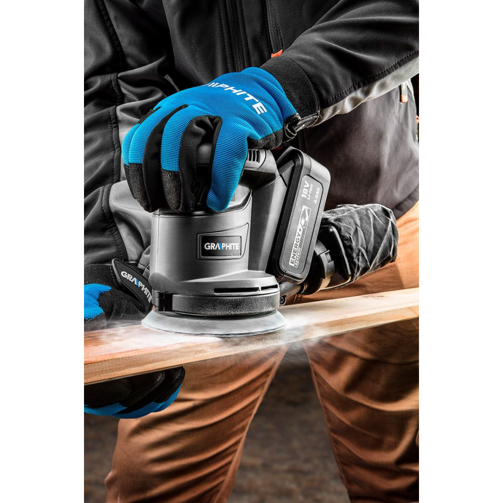 Graphite Excentrische Schuurmachine, 18v LI-ION, ENERGY +