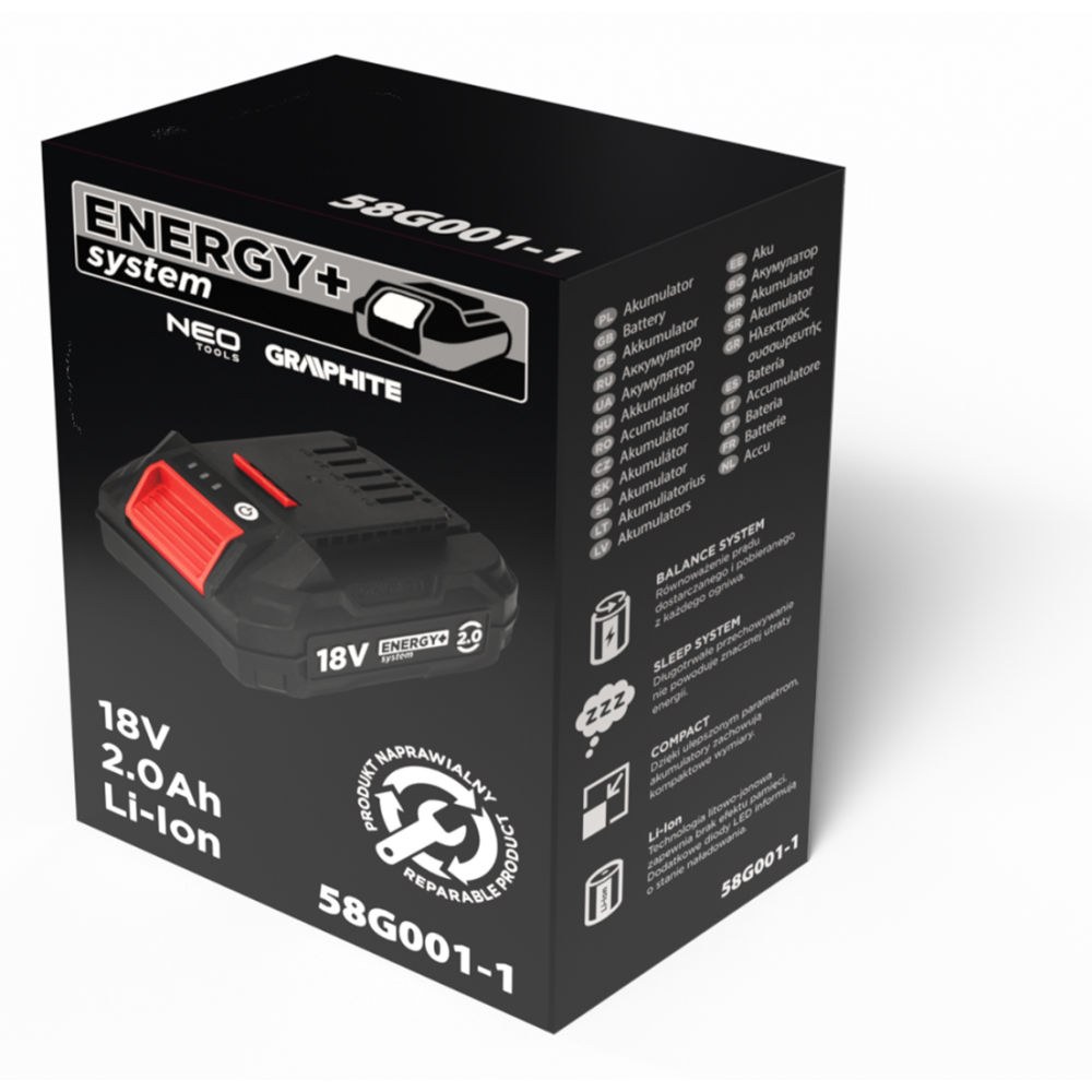 Graphite 18V Li-Ion 2.0Ah Energy+ accu BOOST UP