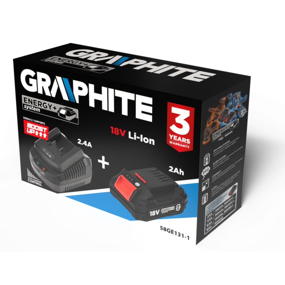 Graphite Energy+ startset 2A accu inclusief acculader