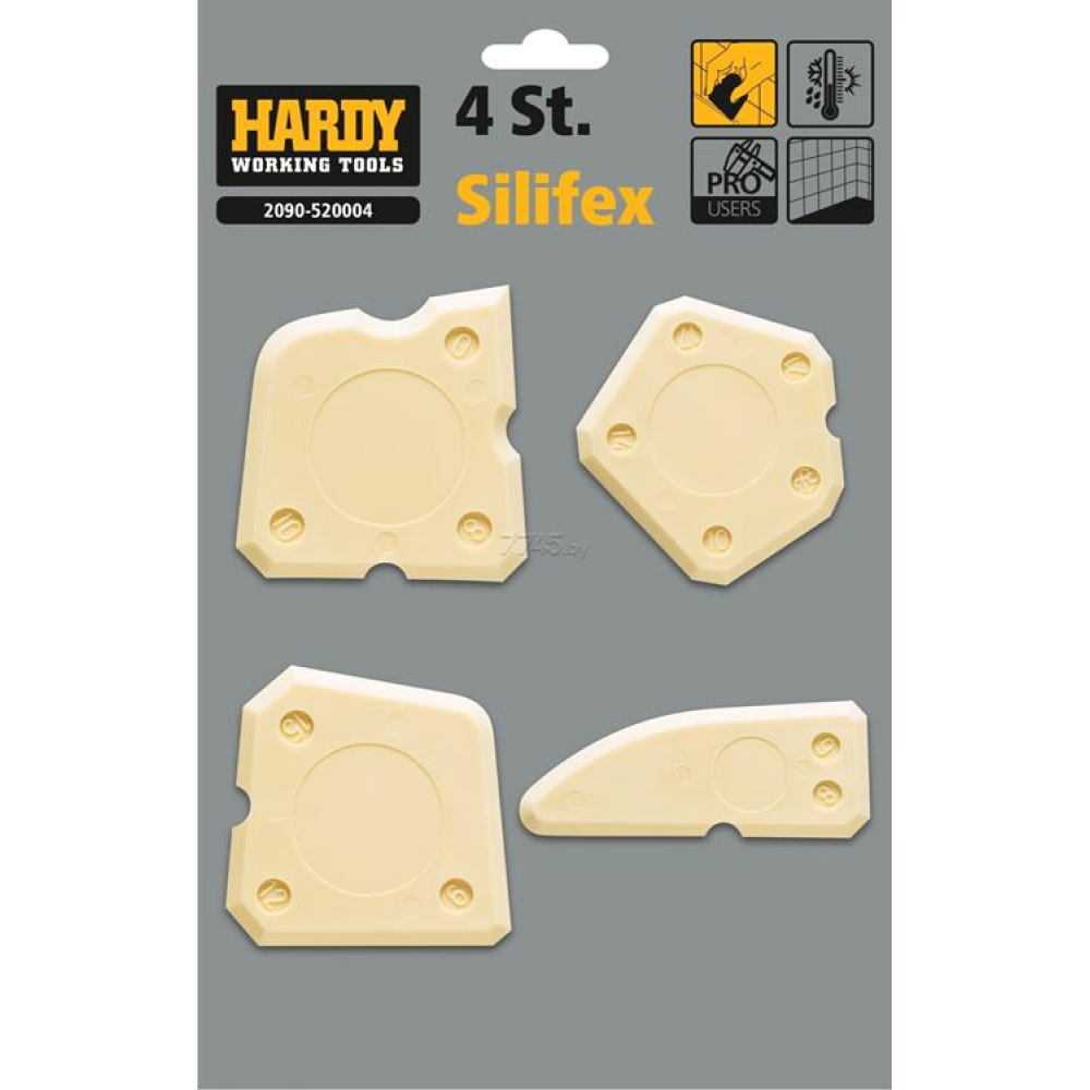 Hardy Siliconen Schraper kitvoegset 4 delig