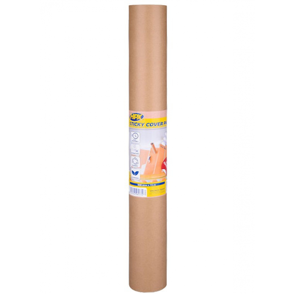 HPX Sticky Cover Paper zelfklevend afdekpapier bruin 500mm x 30m