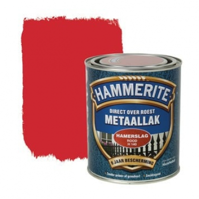 Hammerite metaallak rood hamerslag 250 ml