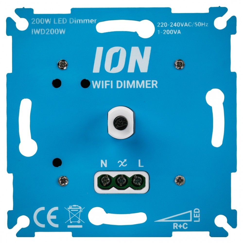 ION Industries dimmer inbouw - LED - 1-200W - DR - WIFI - RC element - blauw
