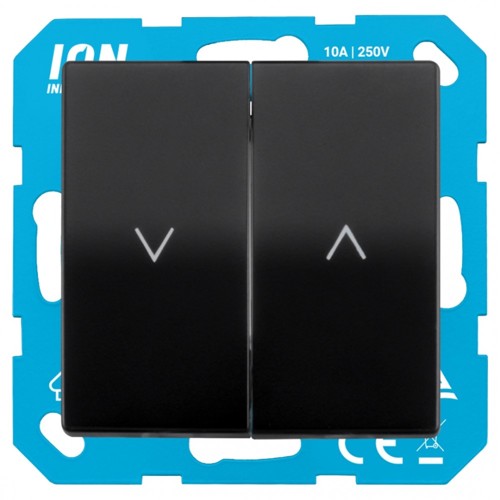 ION Industries V1/J1 jaloezieschakelaar inbouw - mat zwart