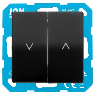 ION Industries V1/J1 jaloezieschakelaar inbouw - mat zwart