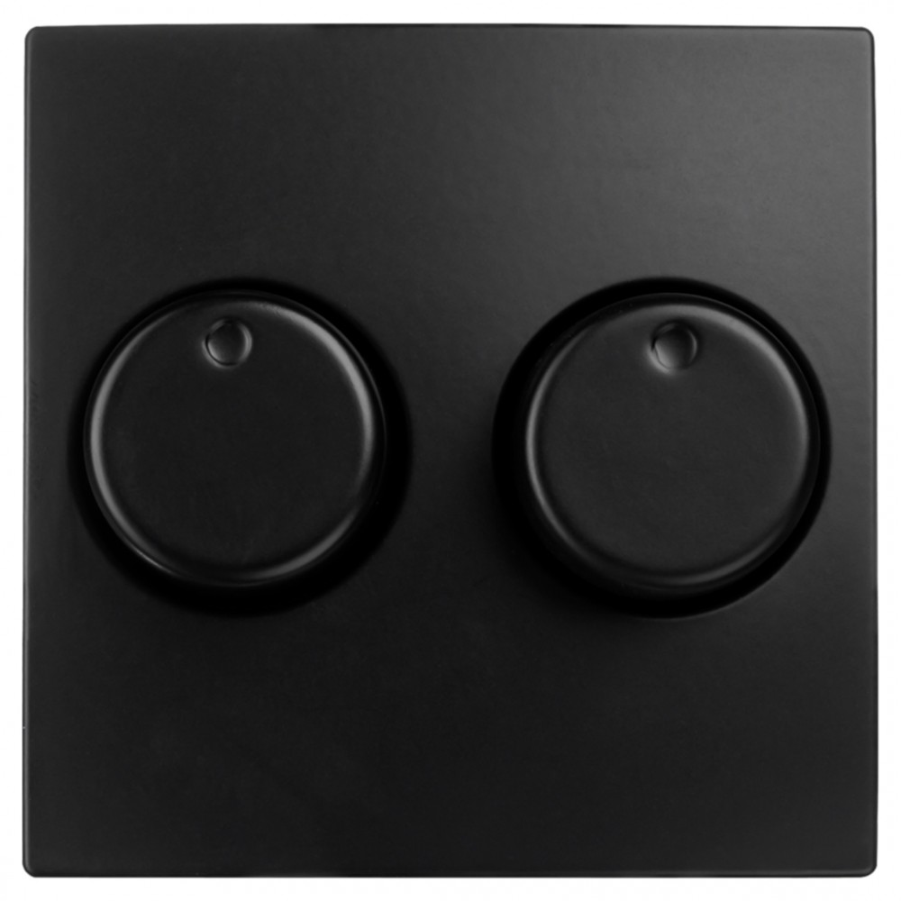 ION Industries E1 centraalplaat met knop - duo dimmer - 55 x 55 mm - mat zwart