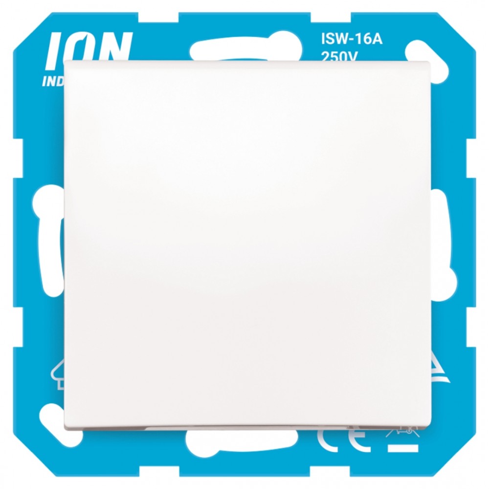 ION Industries E1 contactdoos inbouw - 1-voudig - randaarde - met klep - IP44 - 71 x 71 x 32 mm - actief wit