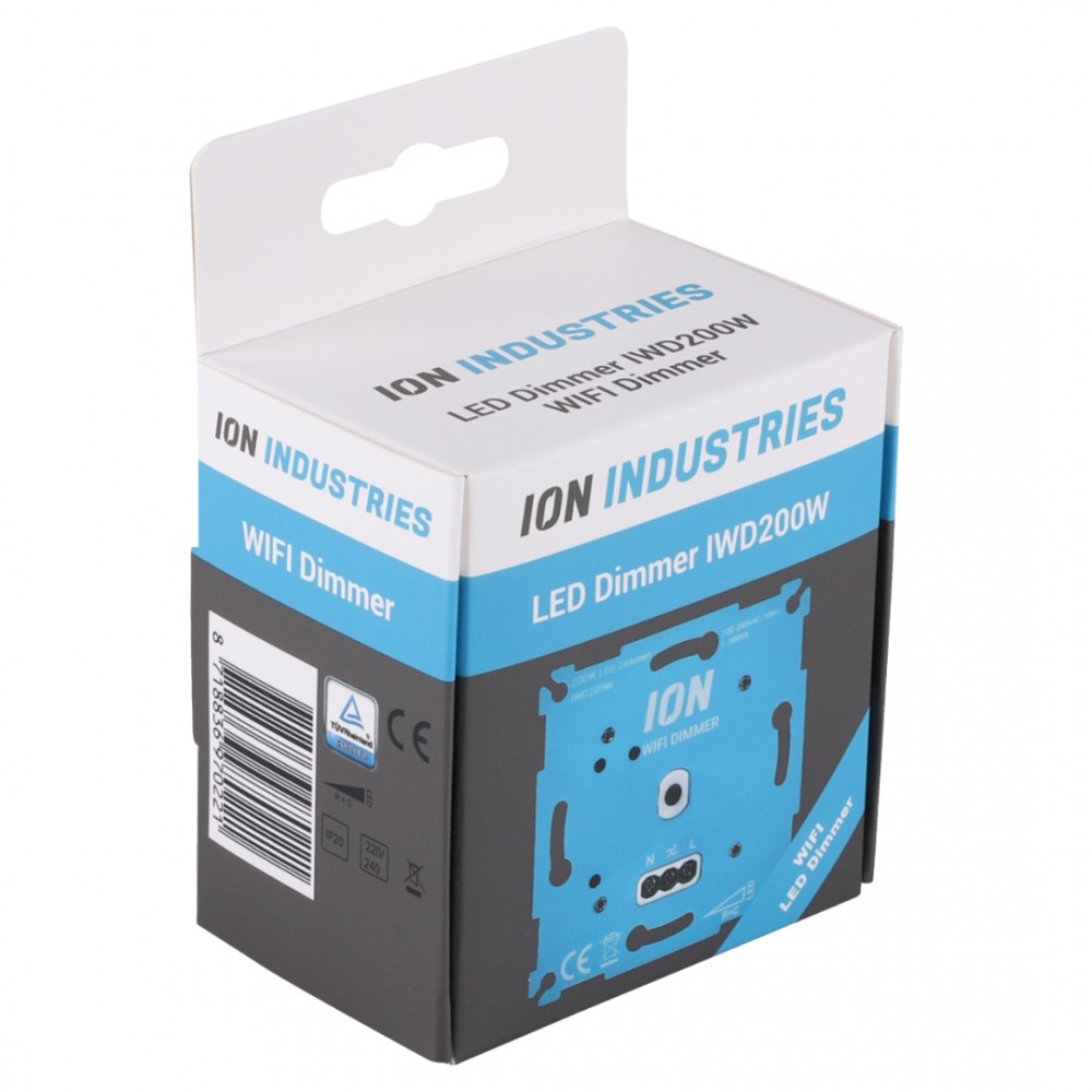 ION Industries dimmer inbouw - LED - 1-200W - DR - WIFI - RC element - blauw