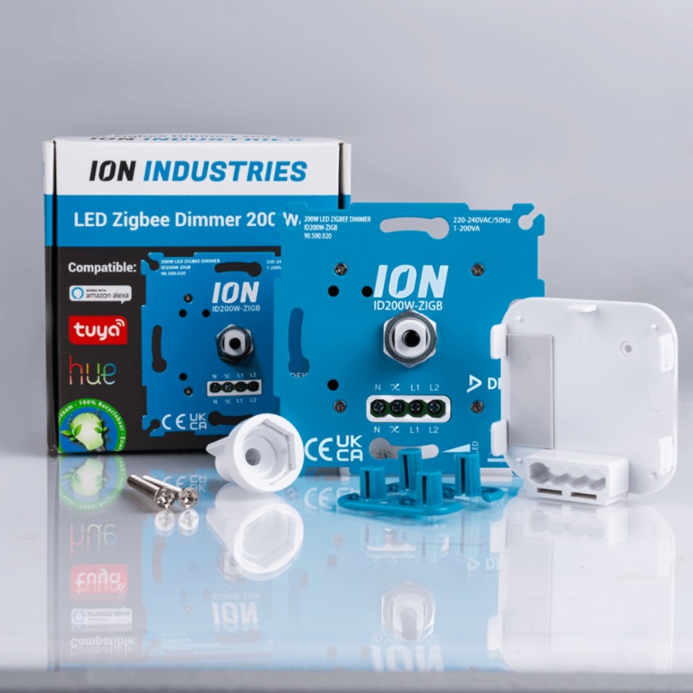 ION Industries dimmer inbouw - LED - Zigbee - 1-200W - RC element - blauw