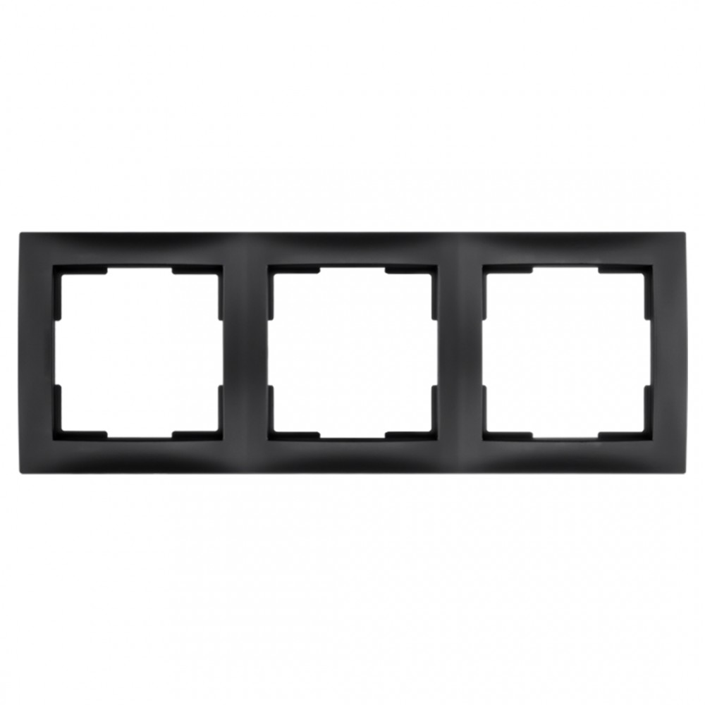 ION Industries E1 afdekraam 3-voudig - verticaal/horizontaal - 224 x 80 x 11 mm - mat zwart