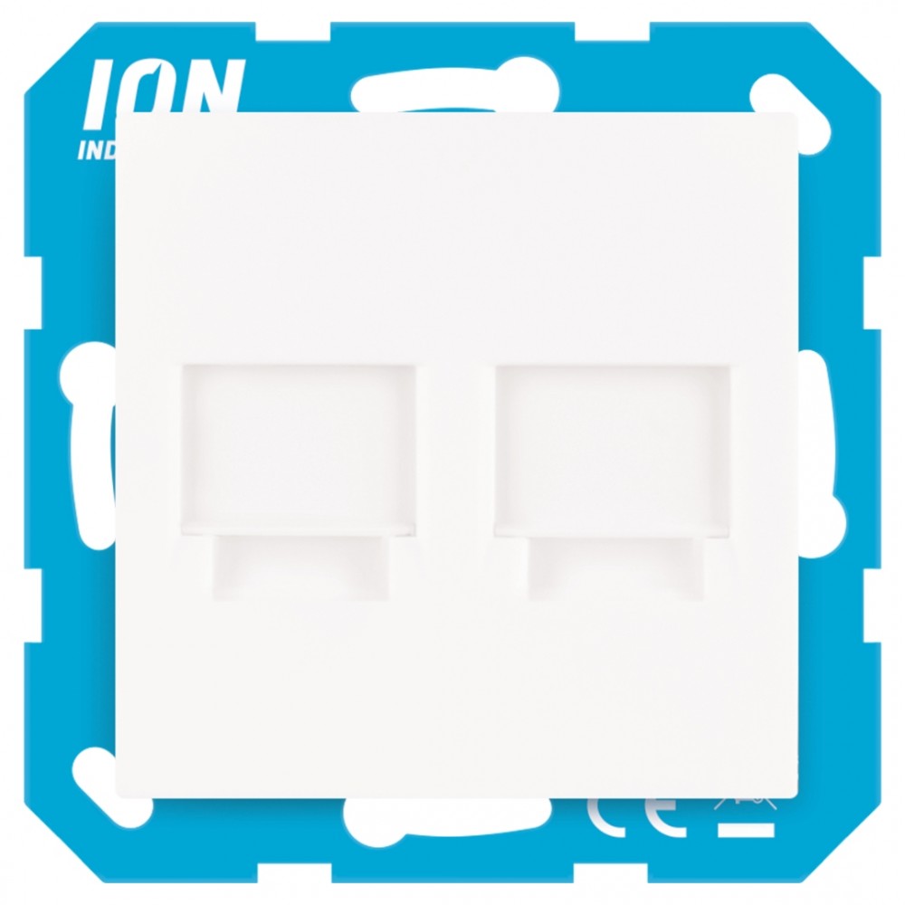 ION Industries V1/J1 contactdoos inbouw - TV/CAT6 - recht - 71 x 71 mm - actief wit