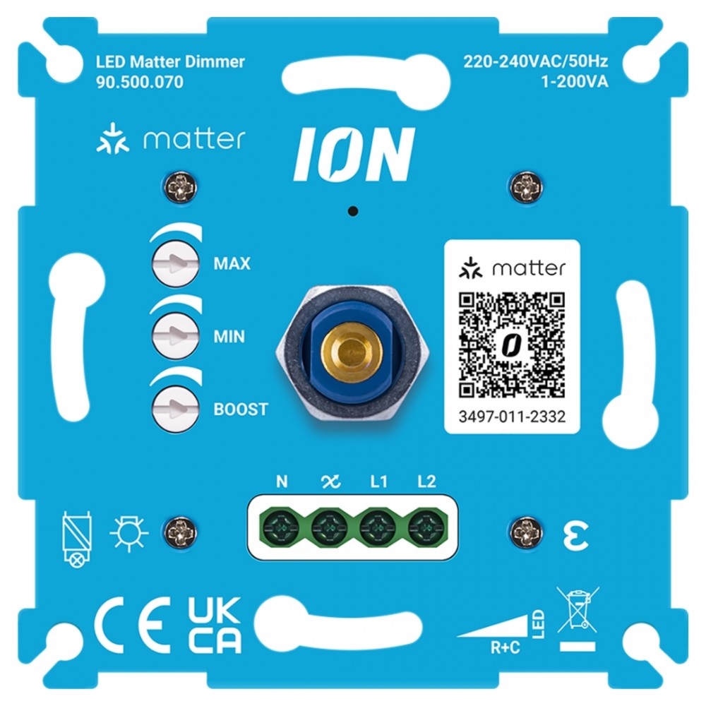 ION Industries dimmer inbouw - LED matter - 0.3-200W - element - blauw