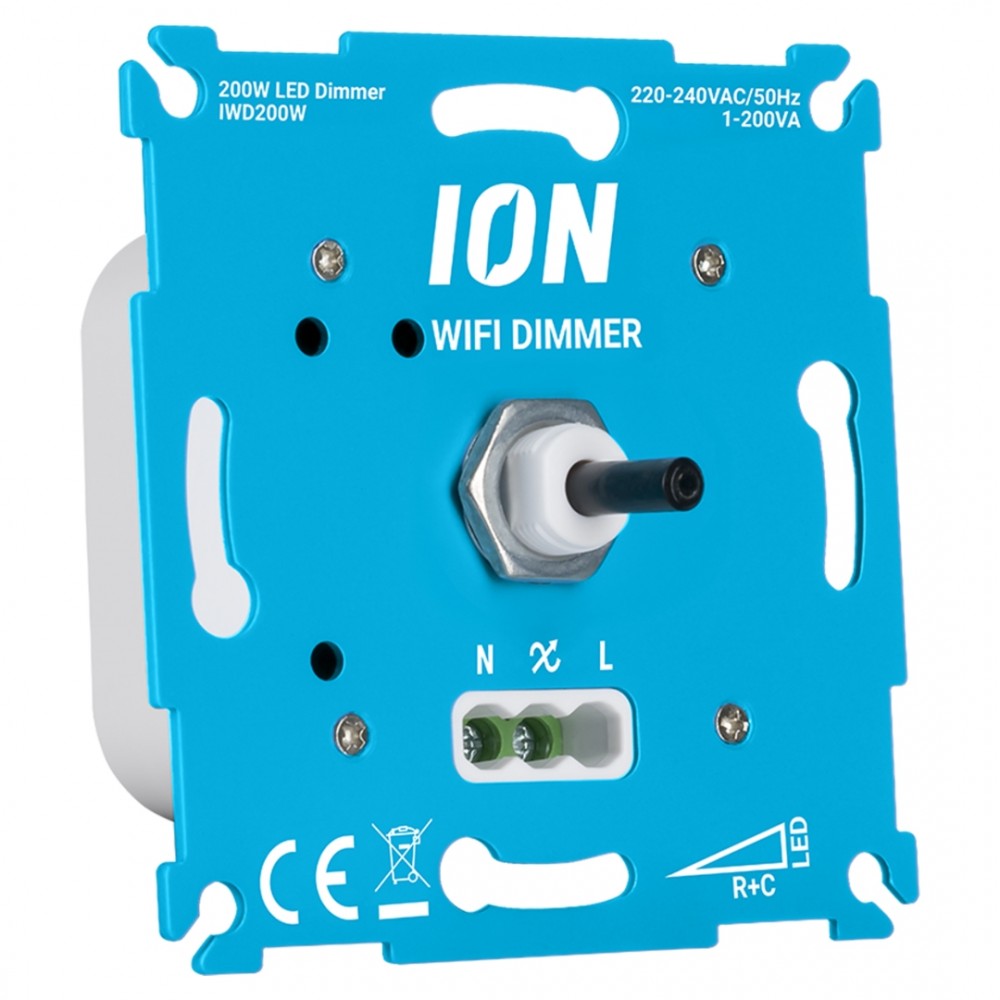 ION Industries dimmer inbouw - LED - 1-200W - DR - WIFI - RC element - blauw