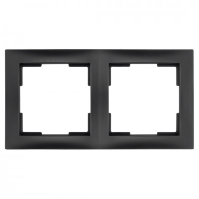 ION Industries E1 afdekraam 2-voudig - verticaal/horizontaal - 153 x 80 x 11 mm - mat zwart