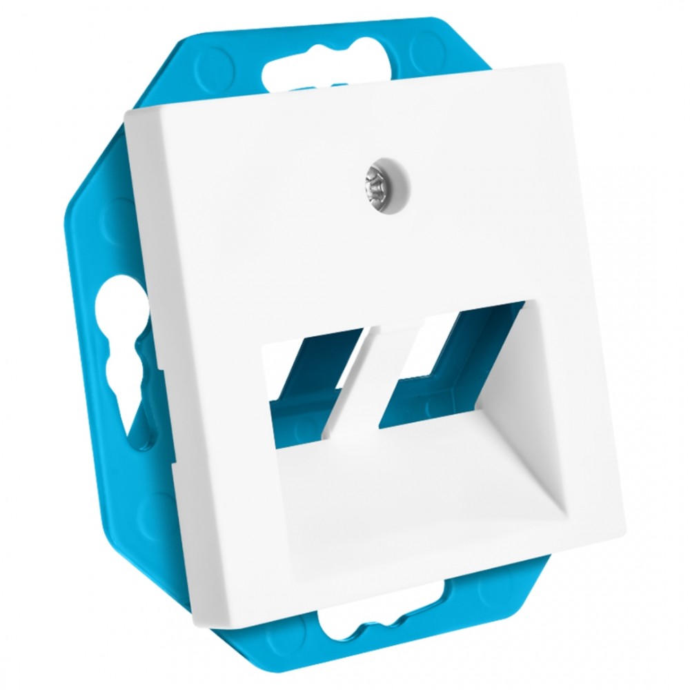 ION Industries V1/J1 contactdoos inbouw - UTP - 2 x CAT6 - 30 gr - alpin wit