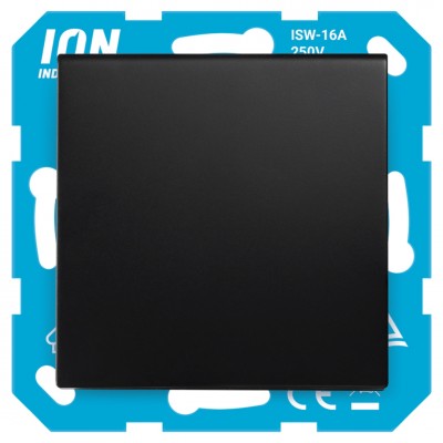 ION Industries E1 contactdoos inbouw - 1-voudig - randaarde - met klep - IP44 - 71 x 71 x 32 mm - mat zwart