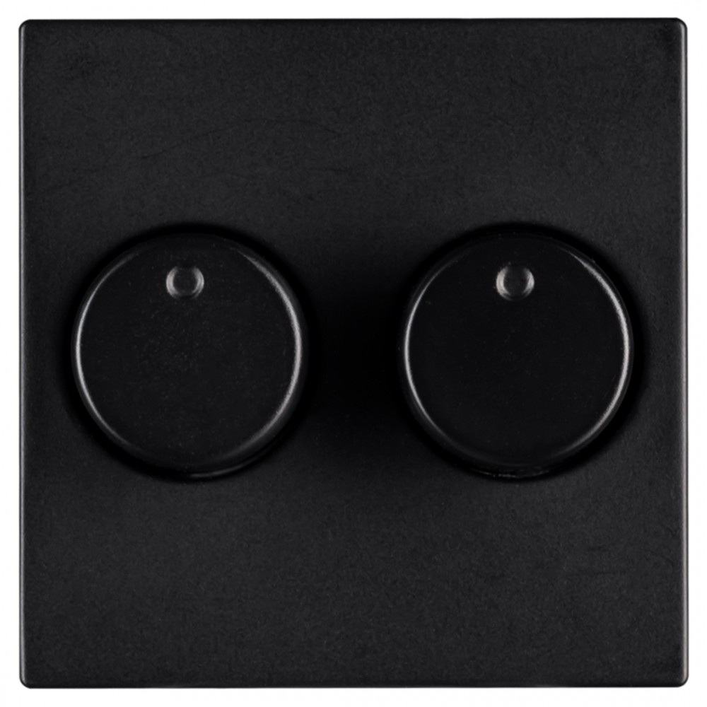 ION Industries V1/J1 centraalplaat met knop - duo dimmer - 55 x 55 mm - mat zwart