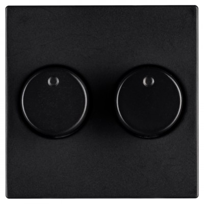 ION Industries V1/J1 centraalplaat met knop - duo dimmer - 55 x 55 mm - mat zwart