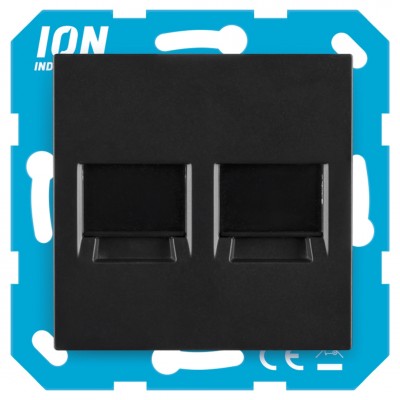 ION Industries V1/J1 contactdoos inbouw - TV/CAT6 - recht - mat zwart