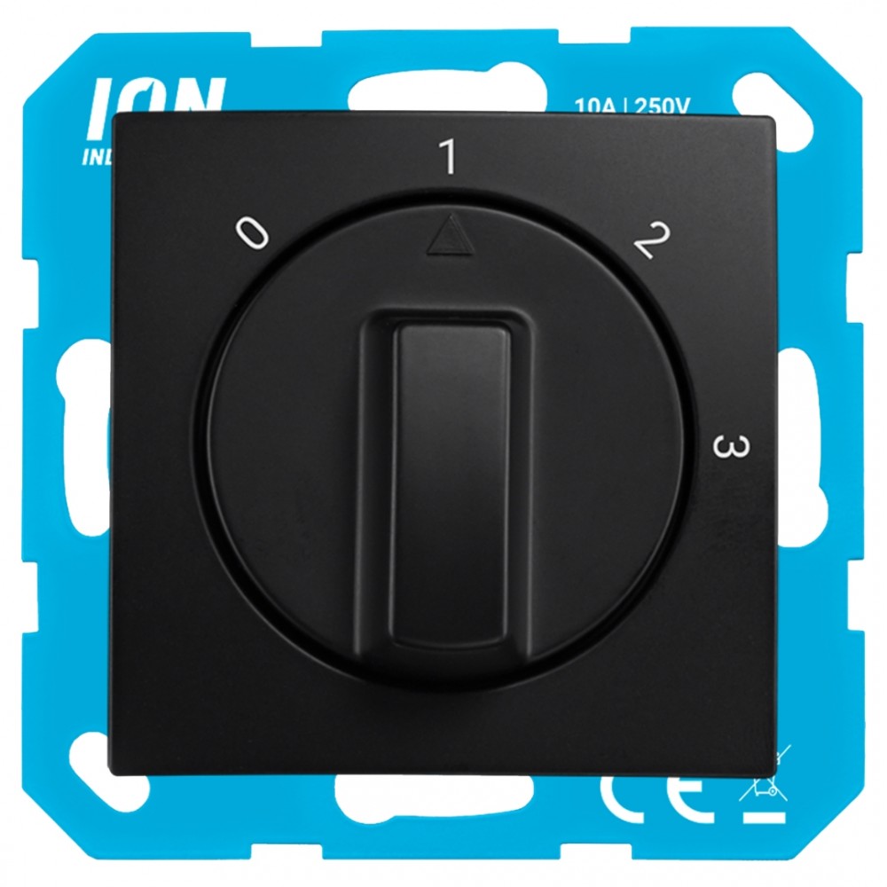 ION Industries E1 3-standenschakelaar inbouw - met nul - mat zwart
