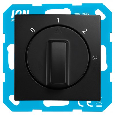 ION Industries E1 3-standenschakelaar inbouw - met nul - mat zwart