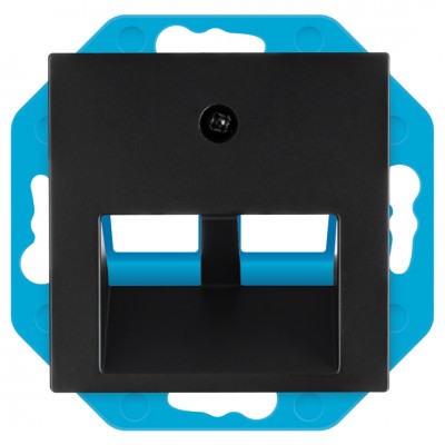 ION Industries E1 contactdoos inbouw - UTP - 2 x CAT6 - 30 gr - 71 x 71 mm - mat zwart