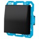 ION Industries V1/J1 contactdoos inbouw - 1-voudig - randaarde - spatwaterdicht - met aanraakbeveiliging - met klep - 71 x 71 x 32 mm - zwart